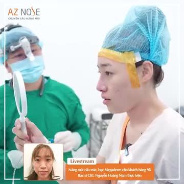 Bác sĩ CKI. Nguyễn Hoàng Nam nâng mũi cấu trúc, bọc Megaderm cho khách hàng 9X.