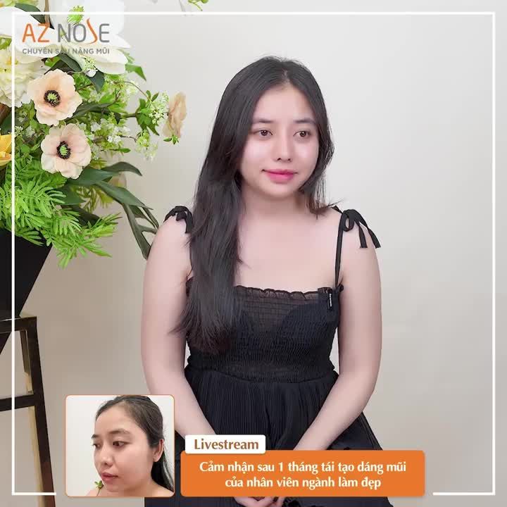 Nhân viên ngành làm đẹp chia sẻ cảm nhận sau 1 tháng tái tạo dáng mũi do Bác sĩ CKI. Nguyễn Hoàng Nam thực hiện.