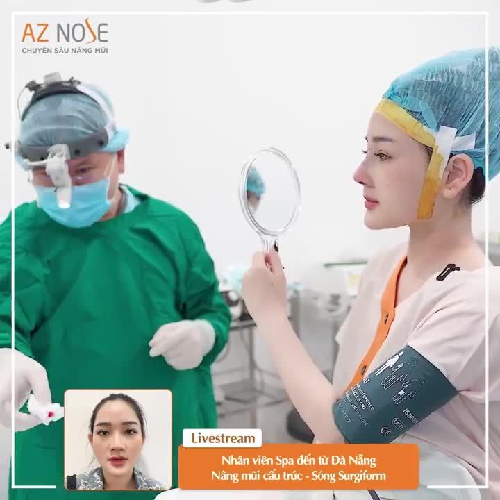 Nhân viên Spa đến từ Đà Nẵng sau khi nâng mũi cấu trúc - Sóng Surgiform bởi BS CKI. Nguyễn Hoàng Nam