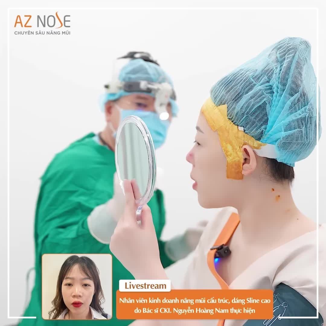 Nhân viên kinh doanh 9X nâng mũi cấu trúc, sụn Surgiform, dáng Sline cao.