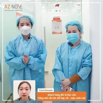 Khách hàng đến từ Bạc Liêu nâng mũi cấu trúc kết hợp chỉnh cánh mũi