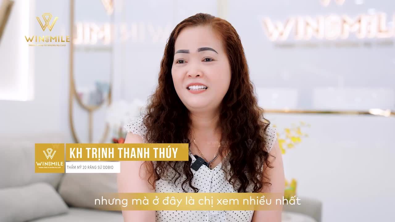 "Chị chọn làm răng ở đây chị thấy rất hạnh phúc, giống như mình bỏ tiền ra mà không hối hận, hối tiếc gì vì làm răng rất đẹp..."