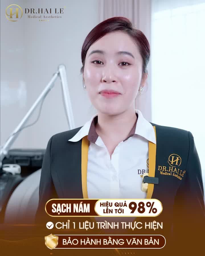 Trước khi đến Dr.Hải Lê: Làn da của vị khách hàng chi chít nám, tình trạng tăng sắc tố ở mức nặng.