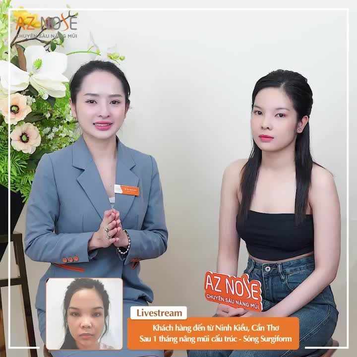 Khách hàng đến từ CầnThơ sau 1 tháng nâng mũi cấu trúc - sóng Surgiform