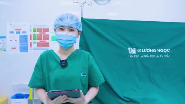 Sau hơn 2h thực hiện hút mỡ với nhiều khó khăn hơn các trường hợp khác, ekip Bác sĩ Lương Ngọc đã thành công x.ử lý trường hợp của chị.