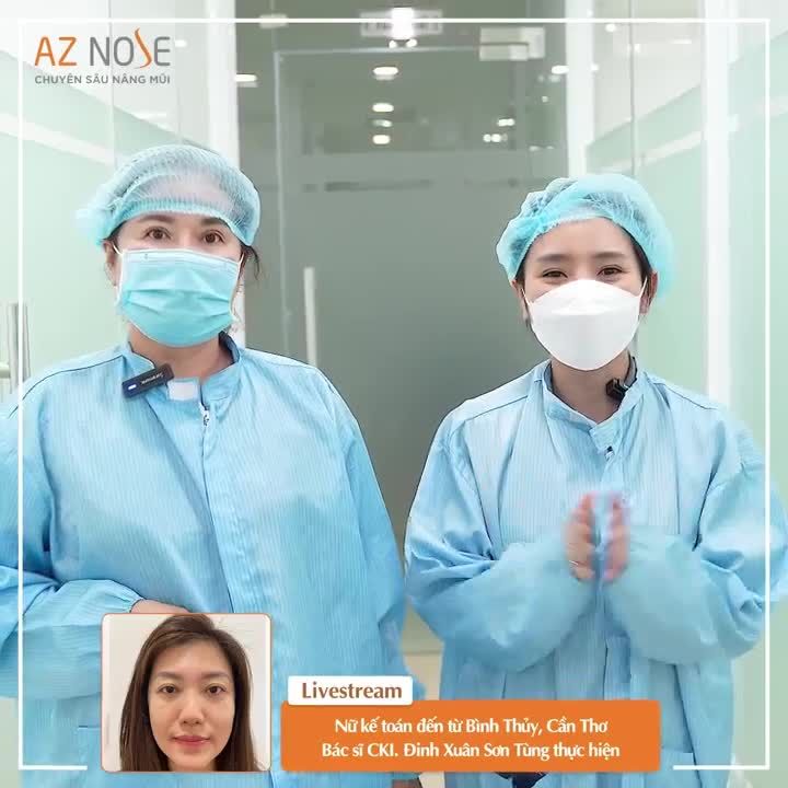 Nữ kế toán đến từ CầnThơ cùng mẹ xem dáng mũi trước khi đóng vết khâu