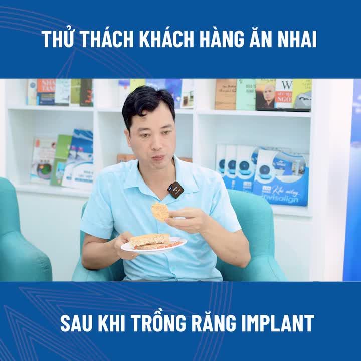 ĂN NHAI TRÊN RĂNG IMPLANT KHÔNG HỀ CÓ CẢM GIÁC LÀ RĂNG GIẢ.