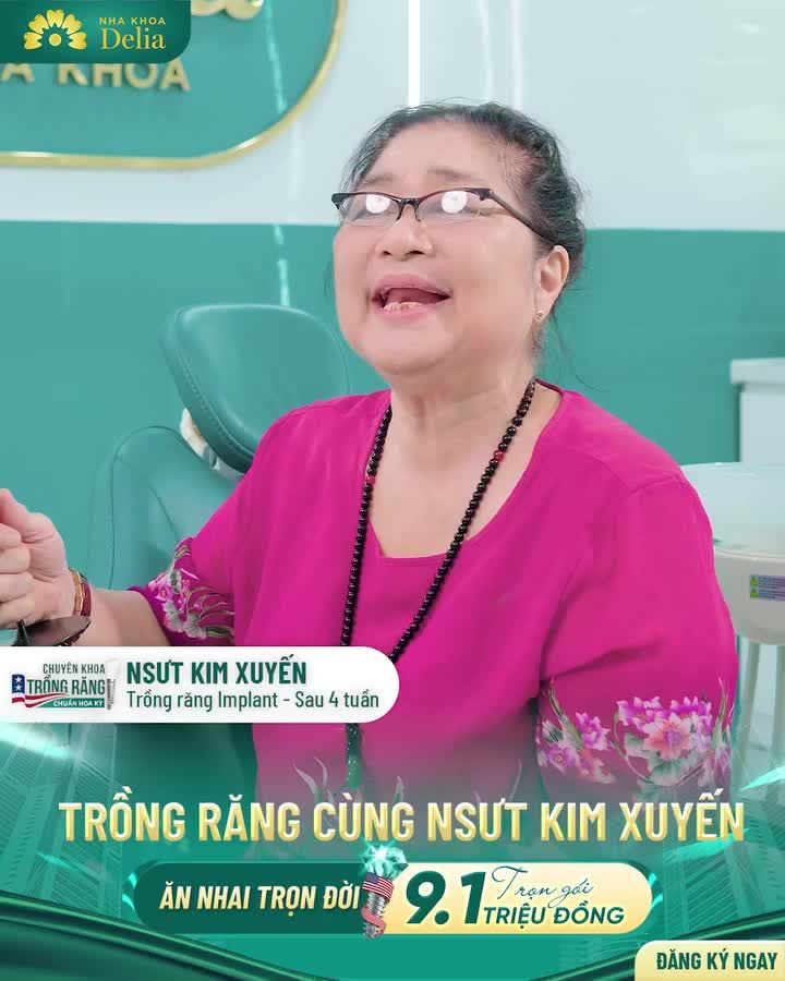 Khôi phục răng mất với Implant đã giúp NSƯT Kim Xuyến lấy lại chức năng ăn nhai bền chắc, đảm bảo phát âm chuẩn, tự tin tham gia diễn xuất, thỏa mãn đam mê.