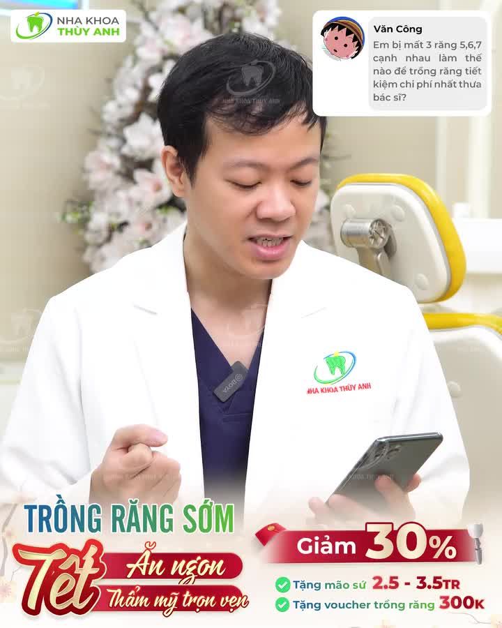 PHỤC HÌNH 3 RĂNG MẤT LIÊN TIẾP VỚI CẦU RĂNG TRÊN TRỤ IMPLANT