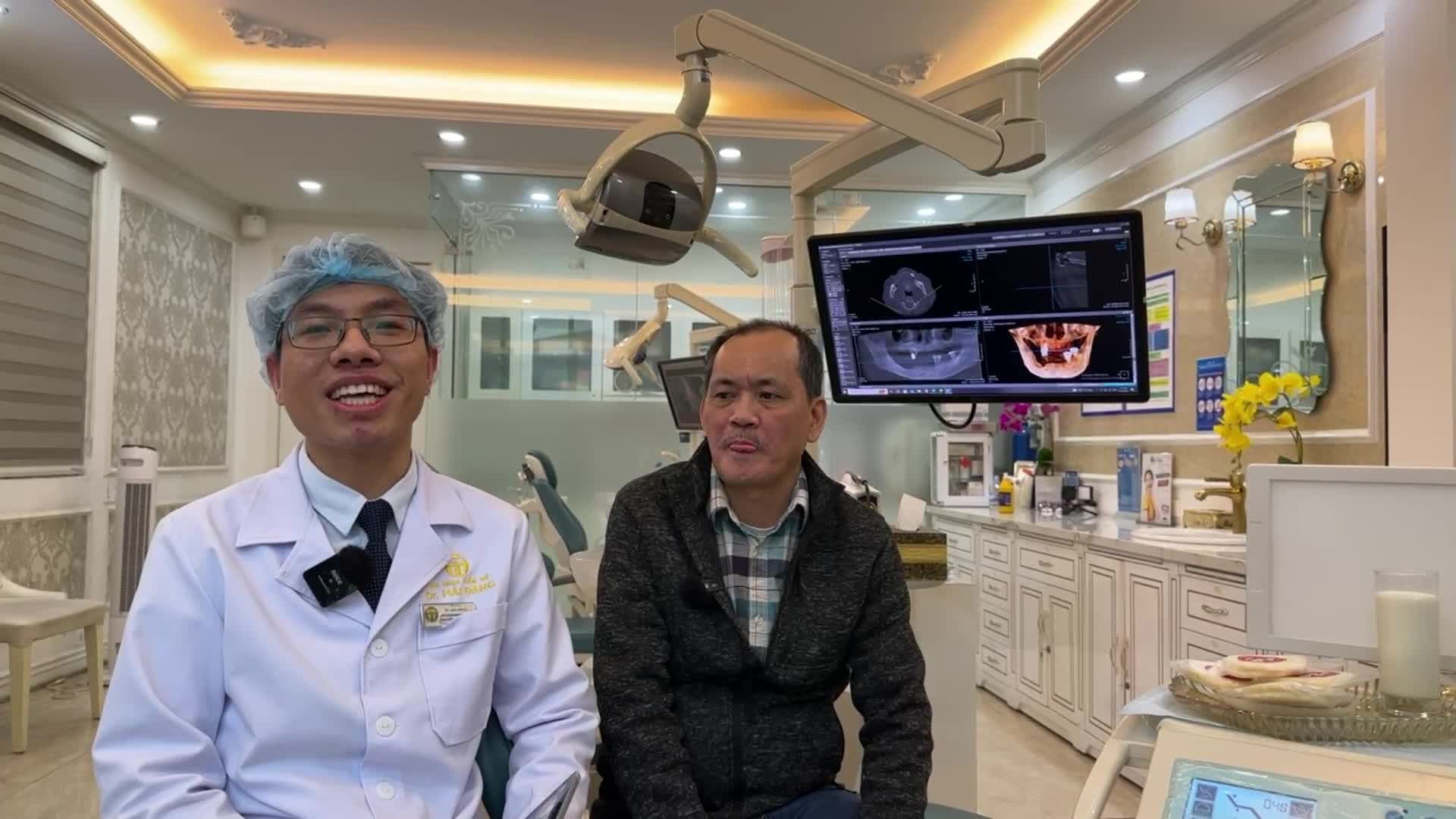 khách hàng chú Nguyễn Xuân Nam (việt kiều Đức) với phương pháp cấy implant toàn hàm