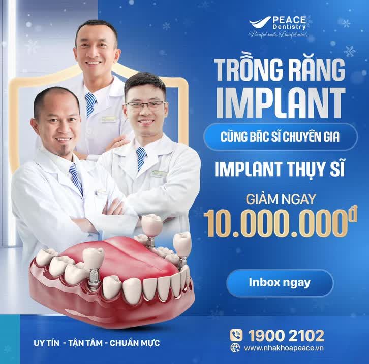 Xem thêm 30 video Trồng Răng Implant của bác sĩ Bs nha khoa Peace Dentistry