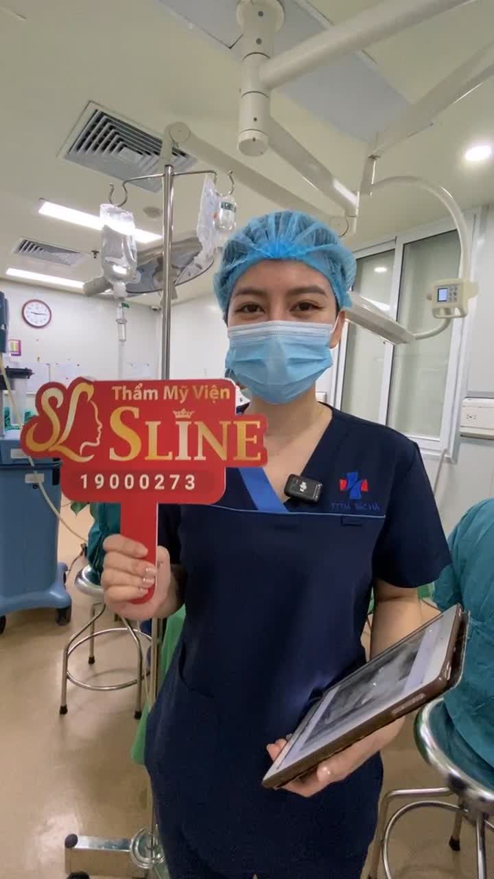 Bắt đầu từ 7h30 sáng, và bây giờ Sline đã hoàn thành ca nâng cấp V1 đầu tiên trong ngày!  Cho khách hàng 22 tuổi, mô tuyến nhỏ và không cân đối