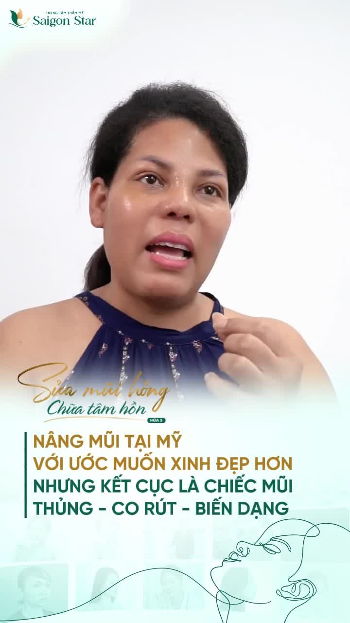 NÂNG MŨI TẠI MỸ VỚI MONG MUỐN XINH ĐẸP HƠN  CHỊ TRINA GẶP PHẢI BIẾN CHỨNG NẶNG NỀ: ĐẦU MŨI THỦNG, CO RÚT, BIẾN DẠNG.