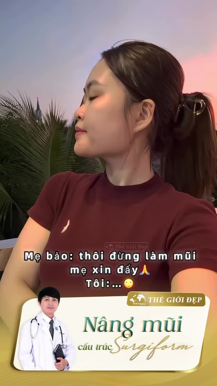 Cô nàng đã tự tin quay video chia sẻ trải nghiệm thật với dáng mũi hiện tại.
