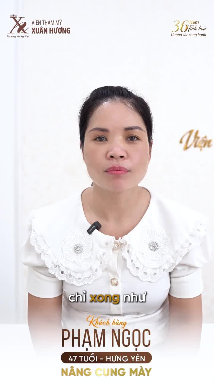 CHỊ ĐẸP U50 TÁI SINH DIỆN MẠO, TRẺ TRUNG RẠNG RỠ VỚI COMBO NÂNG CUNG MÀY PHUN TÁN BỘT TẠI VTM XUÂN HƯƠNG