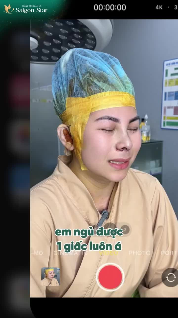 Chị Diễm Hương hài lòng với dáng mũi sau 60 phút thực hiện.