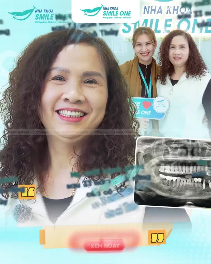 "Mãn nguyện", "không tin vào mắt mình" là cảm xúc của cô Thủy sau khi được ThS. BS Tuấn Dương cấy ghép xong 3 chiếc Implant, khôi phục răng mất.