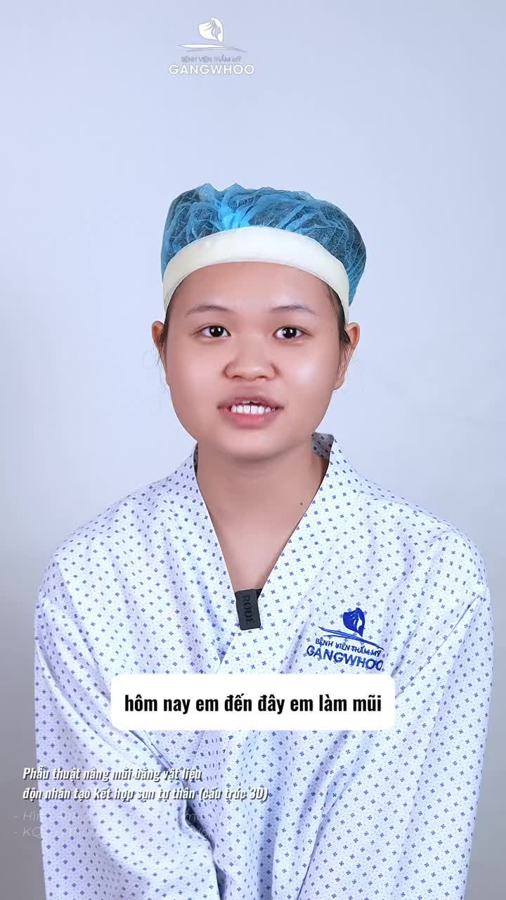 Tân sinh viên phẫu thuật nâng mũi bằng vật liệu độn nhân tạo kết hợp sụn tự thân (bọc sụn) để tự tin bước vào giảng đường