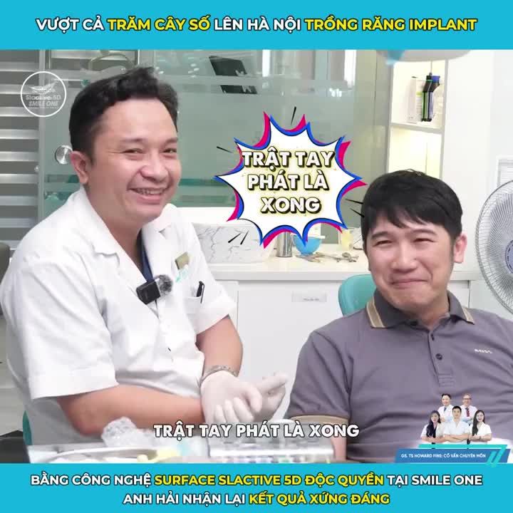 Cùng ThS. BS Nguyễn Tuấn Dương trò chuyện với anh Hải ngay sau khi lên răng thành công nhé!