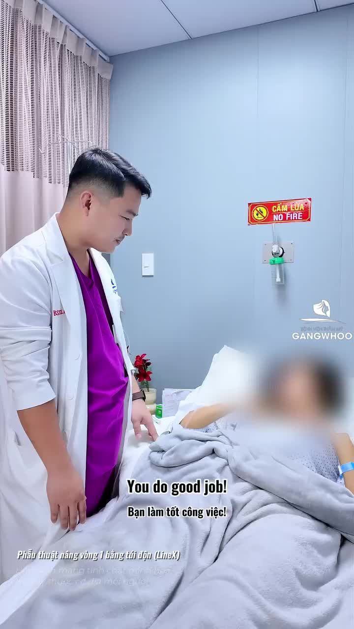 Khách hàng thực hiện combo nâng vòng 1 + hút mỡ bụng không đau, đi lại nhẹ nhàng