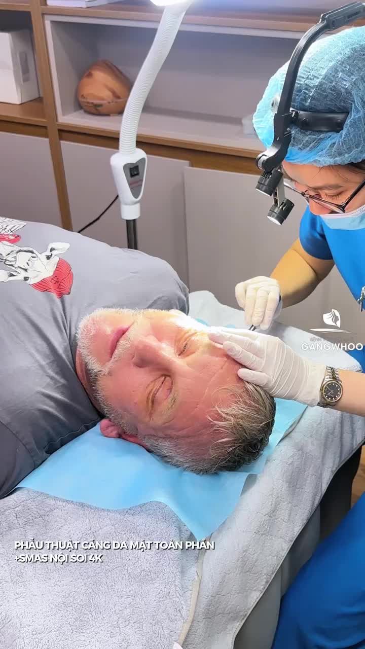 Cùng Bác sĩ thăm khám chăm sóc vết thương sau 7 ngày phẫu thuật căng da mặt toàn phần + Smas nội soi 4K