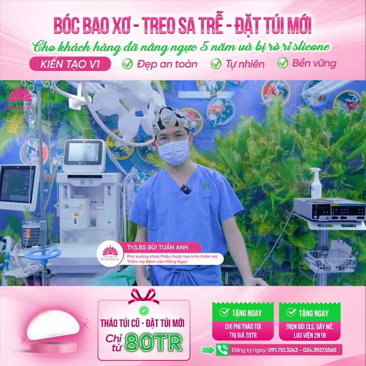 MỤC SỞ THỊ CA XỬ LÝ BAO XƠ RÒ RỈ SILICONE SAU 5 NĂM NÂNG NGỰC