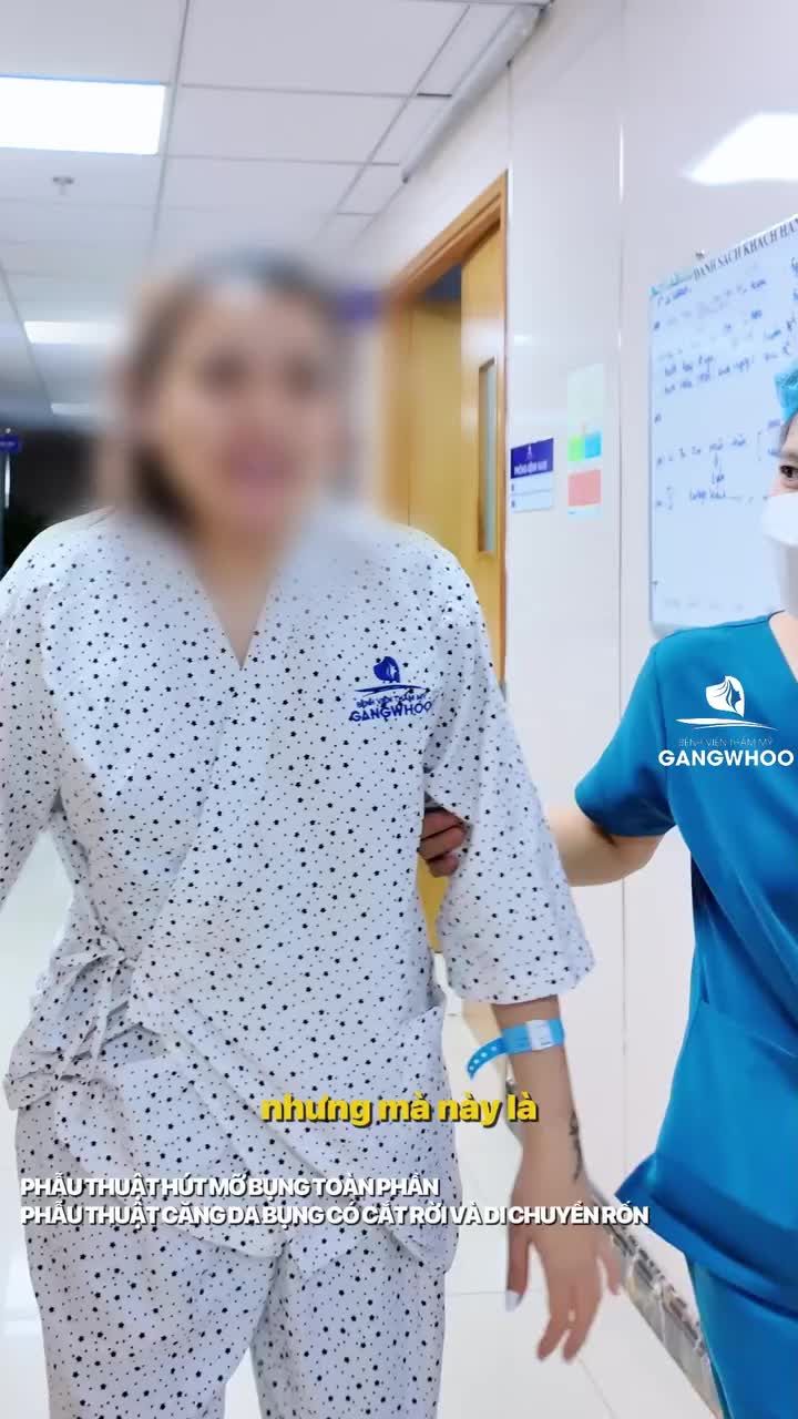 Hậu phẫu nhẹ nhàng sau 1 ngày giảm mỡ và căng da bụng của khách yêu nhà Gangwhoo