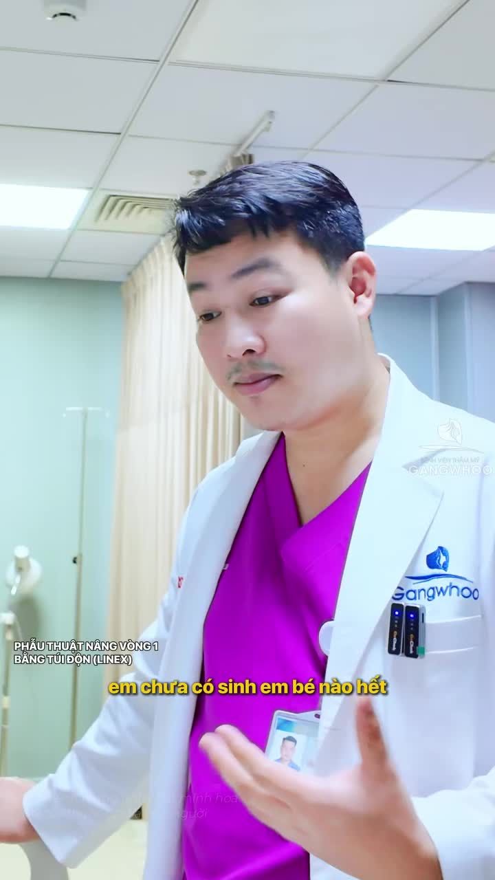 Đối với chị em chưa sinh nở, bác sĩ Gangwhoo ưu tiên lựa chọn kỹ thuật nâng cấp vòng 1 nội soi đặt túi dưới cơ n.gực lớn để bảo vệ hoàn toàn tuyến sữa và mô tuyến sau này.