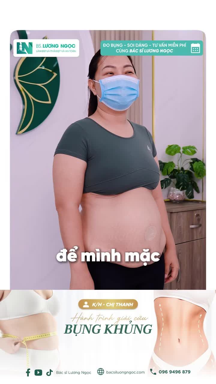 Vì thấy vòng bụng to và thiếu tự tin, chị chỉ mặc đồ đen, áo rộng để che đi. Nhưng che không phải là giải pháp!!