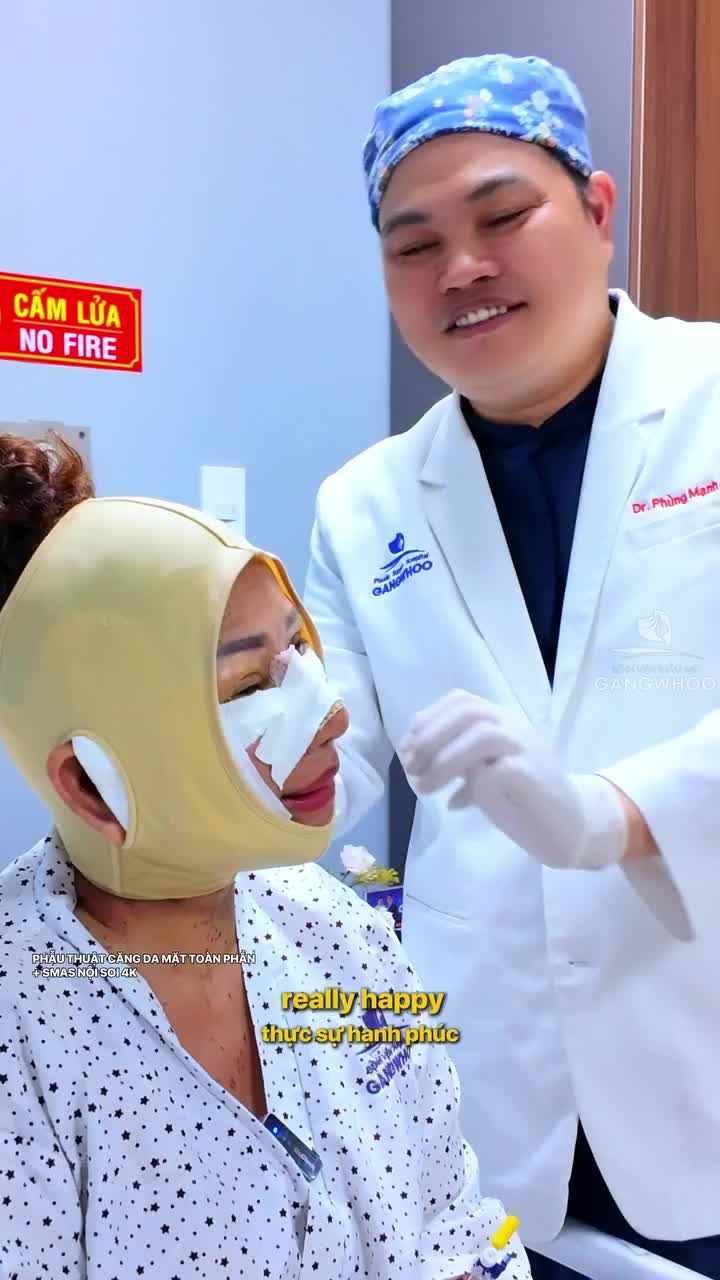 Cùng Bác sĩ thăm khám hậu phẫu cho khách hàng Úc sau phẫu thuật căng da mặt toàn phần + Smas nội soi 4K