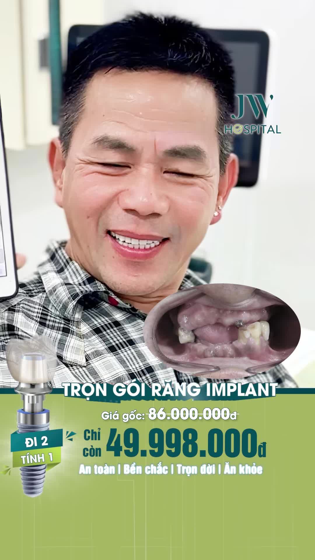 XÓA NỖI LO MẤT RĂNG CHO U50-U80: BÁC SĨ JW BẬT MÍ GIẢI PHÁP TRỒNG RĂNG IMPLANT BỀN ĐẸP TRỌN ĐỜI