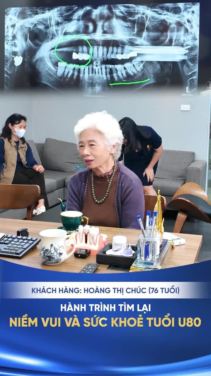 77 TUỔI VẪN QUYẾT TÂM CẮM 3 TRỤ IMPLANT VÌ CÓ RĂNG MỚI LÀ SỐNG THẬT