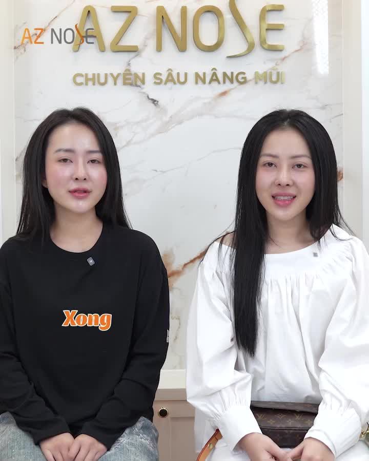 Chị em song sinh thì nâng mũi có giống nhau không? Cả nhà cùng nhìn ngắm 2 thành quả trộm vía của Bác sĩ Hoàng Nhung - AZ NOSE nhé!