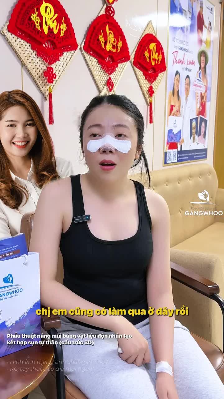 Người thật - Việc thật sau 60 phút nâng mũitại BVTM Gangwhoo