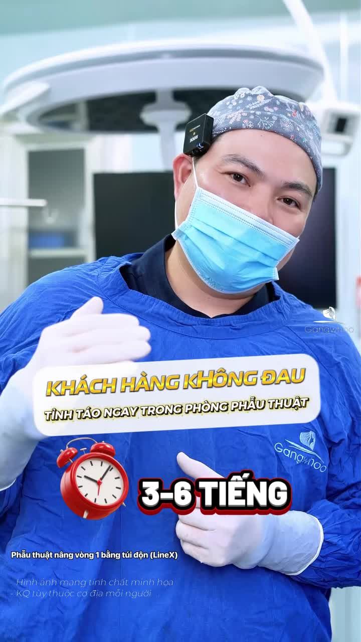 Nâng vòng 1 bằng phương pháp không gây mê nội khí quản, khách hàng sau phẫu thuật không đau, thoải mái, tỉnh táo trong quá trình phẫu thuật
