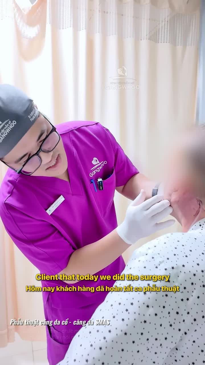 Khách Quốc Tế bất ngờ với kết quả sau phẫu thuật căng da cổ + smas nội soi 4K