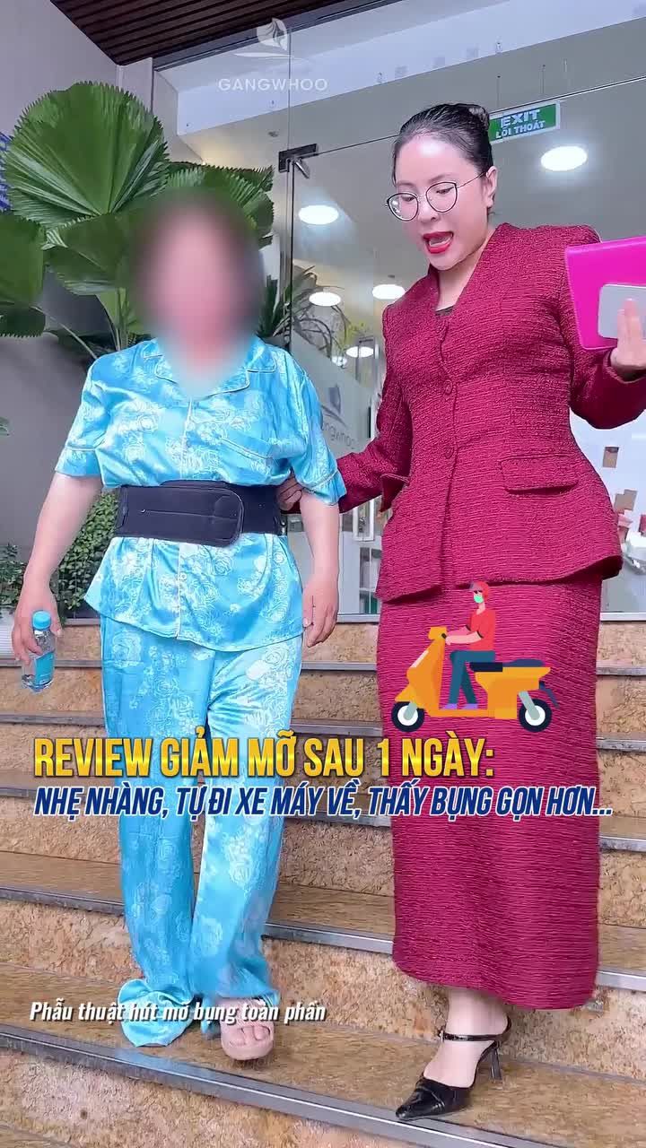 Review sau 1 ngày giảm mỡ tại Gangwhoo: nhẹ nhàng, tự đi xe máy về, bụng gọn hơn...