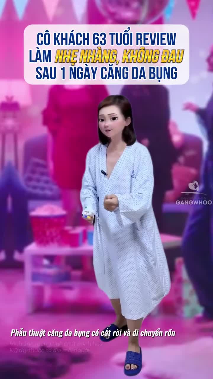 Cô khách 63 tuổi review làm nhẹ nhàng, không đau sau 1 ngày căng da bụng