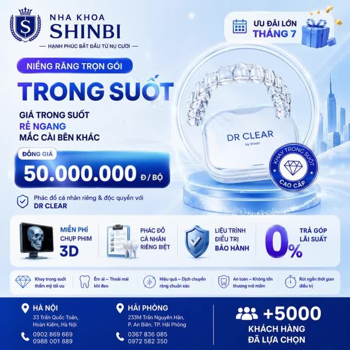 NIỀNG RĂNG TRONG SUỐT – ĐẲNG CẤP THẨM MỸ, CHI PHÍ DỄ TIẾP CẬN