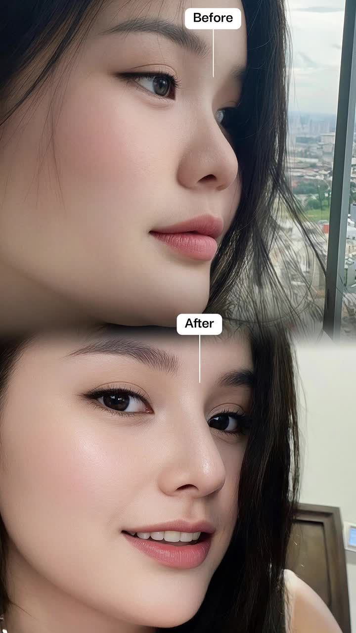 Thêm được tí sống mũi cho cao, kéo dài được đầu mũi thì tự nhiên gương mặt "tỏa sáng" và có chiều sâu liền heng chị em?