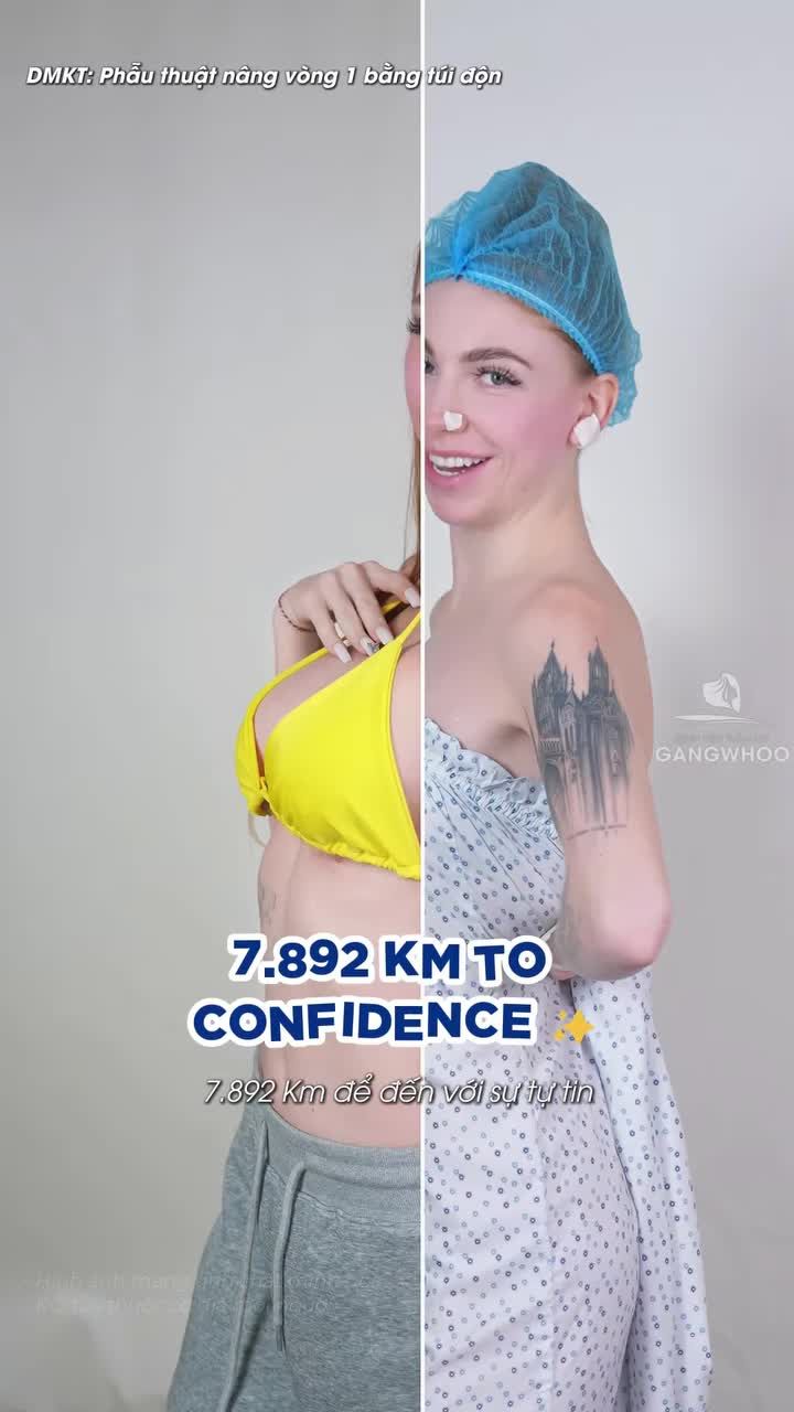 Cô nàng đến từ Ukraina biến hình trước và sau khi nâng cấp vòng 1 tại Gangwhoo