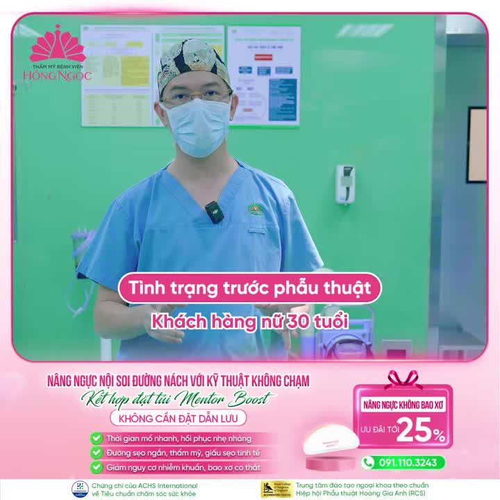 NÂNG NGỰC "KHÔNG CHẠM" KẾT HỢP ĐẶT TÚI MENTOR BOOST