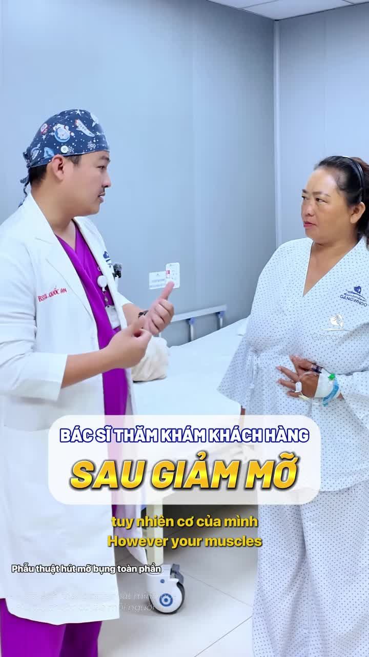 Bác sĩ trực tiếp thăm khách hàng sau ca giảm mỡ bụng