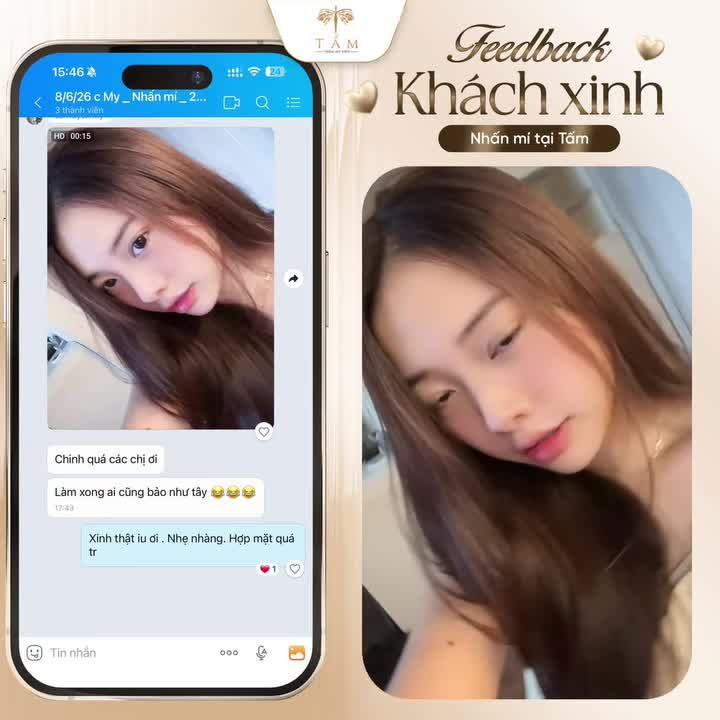 Feedback đáng yêu của khách hàng sau khi nhấn mí: “Làm xong ai cũng bảo như Tây”