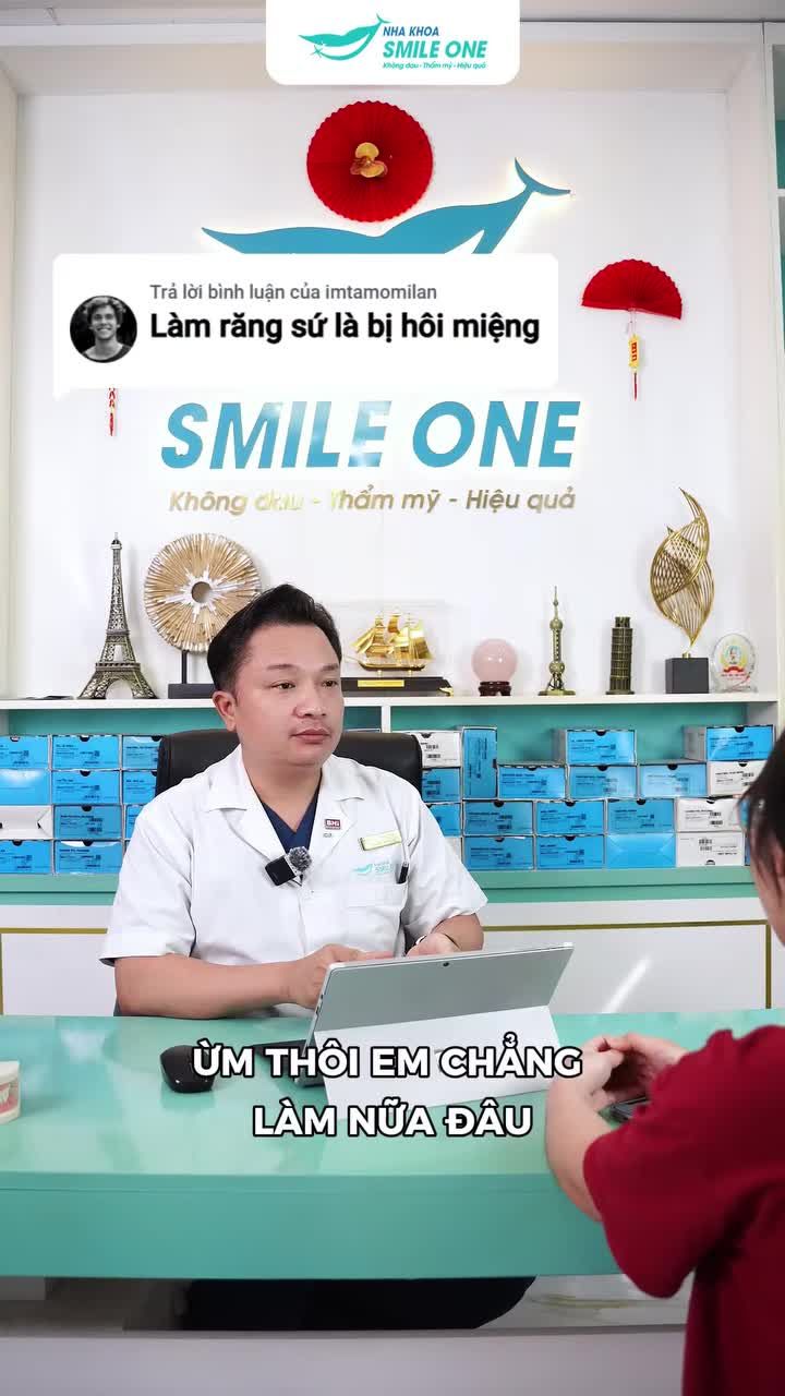 "Làm răng sứ xong sẽ bị hôi miệng?"