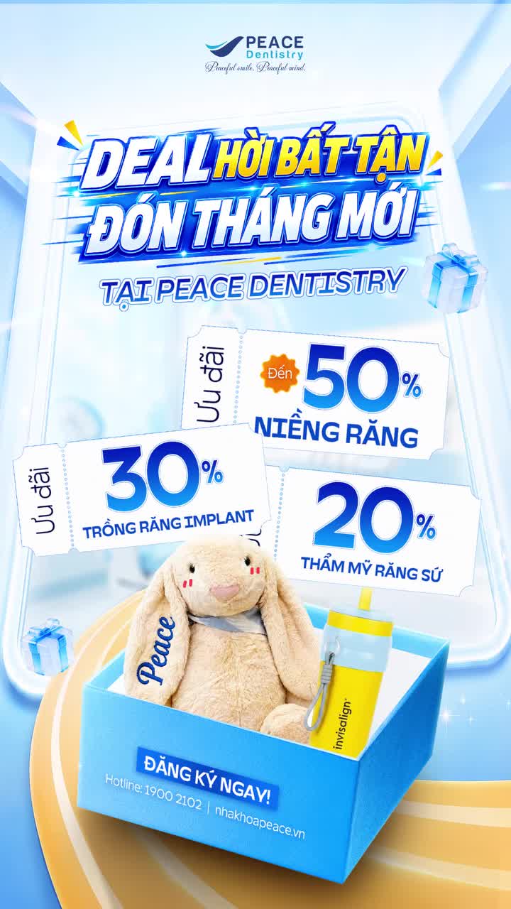 Bạn quan tâm đến Niềng răng, Implant hay Răng sứ thẩm mỹ? Chỉ cần nhắn tin cho Peace Dentistry, nha khoa sẽ tư vấn chi tiết và giữ suất ưu đãi số lượng giới hạn dành cho bạn.