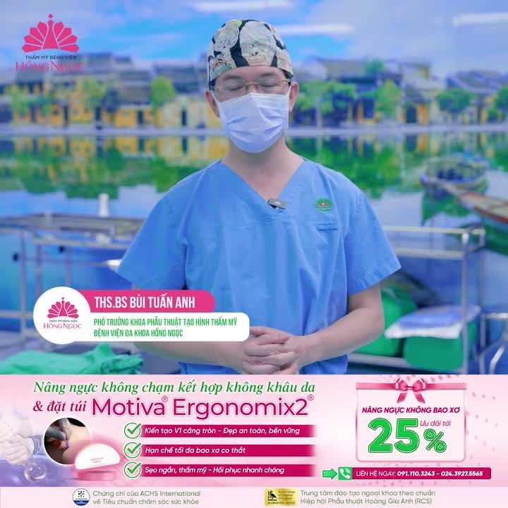 NÂNG NGỰC KHÔNG CHẠM - KHÔNG KHÂU DA, ĐẶT TÚI MOTIVA ERGONOMIX 2