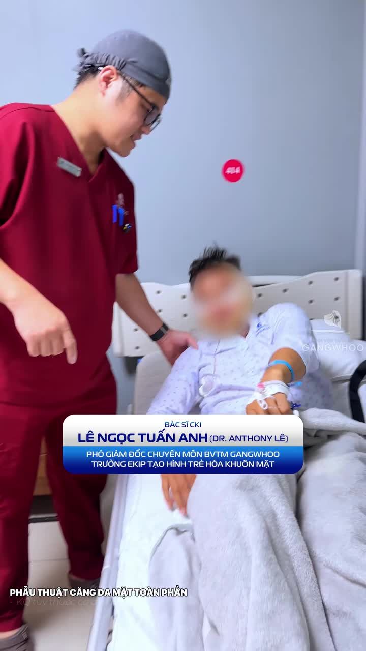 Một buổi sáng nhộn nhịp trong phòng hậu phẫu căng da mặt - bác sĩ theo dõi thăm khám sau thực hiện