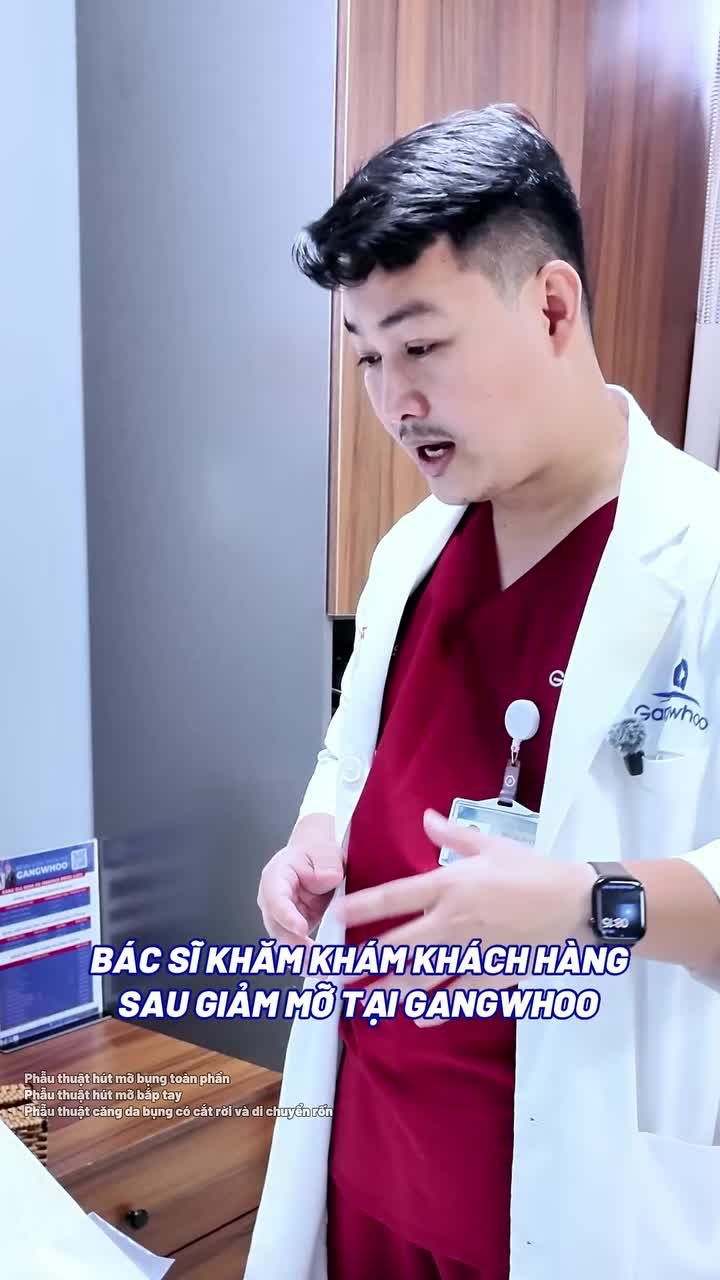 Sáng thứ 2 đầu tuần, cùng theo chân bác sĩ Gangwhoo thăm khám các khách hàng vừa phẫu thuật giảm mỡ, nâng V1 nhé!