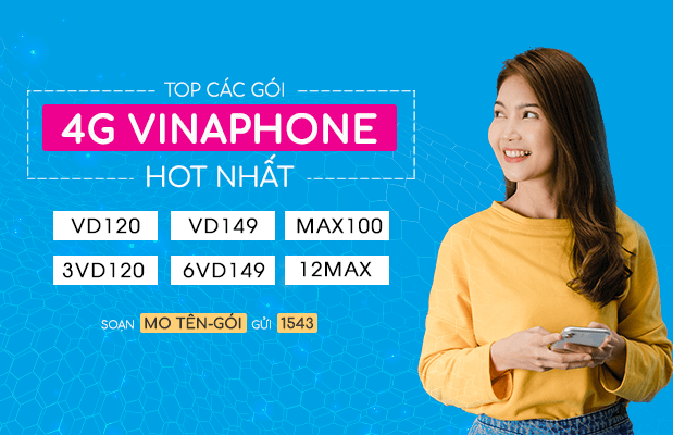 Giá các gói cước 4G VinaPhone tháng giá rẻ nhất, hấp dẫn 2023